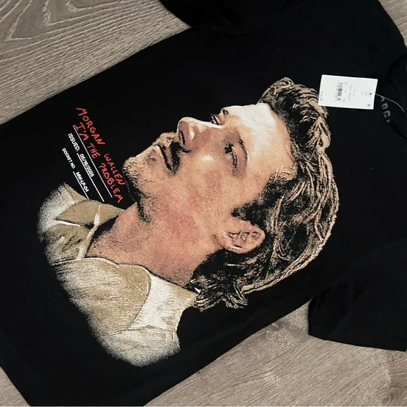 Black Portrait Streetwear Graphic Tee grunge gothic size small - Picture 2 of 6